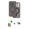 MARSİLYAN™- iPhone 16 Pro Kılıf Çekirdek Klasik - Siyah 3D Antistatik Seramik Nano Ekran Koruyucu + Raze Metal Kamera Lens - CLTM