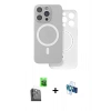MARSİLYAN™- iPhone 16 Pro Kılıf Çekirdek Klasik - Siyah 3D Antistatik Seramik Nano Ekran Koruyucu + Raze Metal Kamera Lens - SH