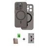 MARSİLYAN™- iPhone 16 Pro Kılıf Çekirdek Klasik - Siyah Bilvis 3D Mat Cam Ekran Koruyucu + Raze Metal Kamera Lens - CLTM