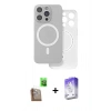 MARSİLYAN™- iPhone 16 Pro Kılıf Çekirdek Klasik - Siyah Bilvis 5in1 3D Magic Cam Ekran Koruyucu + Raze Metal Kamera Lens - CLTM