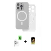 MARSİLYAN™- iPhone 16 Pro Kılıf Çekirdek Klasik - Siyah Buffer Cam Ekran Koruyucu + Raze Metal Kamera Lens - BZ