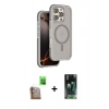 MARSİLYAN™- iPhone 16 Pro Kılıf Çekirdek Minimal Prime - Siyah 360 Mat Full Body Arka Koruyucu + Raze Metal Kamera Lens - CLTM
