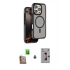 MARSİLYAN™- iPhone 16 Pro Kılıf Çekirdek Minimal Prime - Siyah Bilvis 3D Mat Cam Ekran Koruyucu + Raze Metal Kamera Lens - CLTM