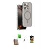 MARSİLYAN™- iPhone 16 Pro Kılıf Çekirdek Minimal Prime - Siyah Buffer Cam Ekran Koruyucu + Raze Metal Kamera Lens - CLTM