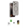 MARSİLYAN™- iPhone 16 Pro Kılıf Çekirdek Minimal Prime - Siyah Buffer Cam Ekran Koruyucu + Raze Metal Kamera Lens - BZ