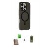 MARSİLYAN™- iPhone 16 Pro Kılıf Çekirdek Modern Prime - Siyah Joko Magic 5D Hayalet Cam + Raze Metal Kamera Lens - CLTM