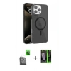 MARSİLYAN™- iPhone 16 Pro Kılıf Doruk Doku Özel Seri - Şeffaf 360 Full Body Arka Koruyucu + Raze Metal Kamera Lens - SH