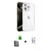 MARSİLYAN™- iPhone 16 Pro Kılıf Doruk Doku Özel Seri - Siyah Bilvis 0.18mm Plus Cam Ekran Koruyucu + Raze Metal Kamera Lens - SH