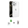 MARSİLYAN™- iPhone 16 Pro Kılıf Doruk Doku Özel Seri - Siyah Bilvis 3D Cam Ekran Koruyucu + Raze Metal Kamera Lens - BZ