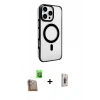 MARSİLYAN™- iPhone 16 Pro Kılıf Doruk Doku Özel Seri - Siyah Bilvis 3D Cam Ekran Koruyucu + Raze Metal Kamera Lens - CLTM