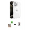 MARSİLYAN™- iPhone 16 Pro Kılıf Doruk Doku Özel Seri - Siyah Bilvis 3D Cam Ekran Koruyucu + Raze Metal Kamera Lens - CLTM
