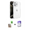 MARSİLYAN™- iPhone 16 Pro Kılıf Doruk Doku Özel Seri - Siyah Bilvis 5in1 3D Magic Cam Ekran Koruyucu + Raze Metal Kamera Lens - CLTM