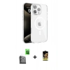 MARSİLYAN™- iPhone 16 Pro Kılıf Doruk Doku Özel Seri - Siyah Buffer Cam Ekran Koruyucu + Raze Metal Kamera Lens - SH