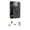 MARSİLYAN™- iPhone 16 Pro Kılıf Doruk Doku Özel Seri - Siyah Joko Magic 5D Cam + Raze Metal Kamera Lens - BZ