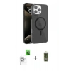 MARSİLYAN™- iPhone 16 Pro Kılıf Doruk Doku Özel Seri - Siyah Joko Magic 5D Hayalet Cam + Raze Metal Kamera Lens - BZ