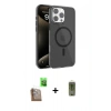 MARSİLYAN™- iPhone 16 Pro Kılıf Doruk Doku Özel Seri - Siyah Joko Magic 5D Hayalet Cam + Raze Metal Kamera Lens - CLTM