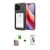 MARSİLYAN™- iPhone 16 Pro Kılıf Doruk Klasik Koleksiyonu - Şeffaf Pasifik Cam Ekran Koruyucu + Raze Metal Kamera Lens - CLTM