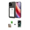 MARSİLYAN™- iPhone 16 Pro Kılıf Doruk Klasik Koleksiyonu - Siyah 360 Mat Full Body Arka Koruyucu + Raze Metal Kamera Lens - CLTM