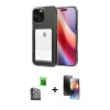 MARSİLYAN™- iPhone 16 Pro Kılıf Doruk Klasik Koleksiyonu - Siyah 3D Antistatik Mat Seramik Nano Ekran Koruyucu + Raze Metal Kamera Lens - SH
