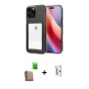 MARSİLYAN™- iPhone 16 Pro Kılıf Doruk Klasik Koleksiyonu - Siyah Bilvis 0.18mm Plus Cam Ekran Koruyucu + Raze Metal Kamera Lens - CLTM