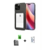 MARSİLYAN™- iPhone 16 Pro Kılıf Doruk Klasik Koleksiyonu - Siyah Bilvis 0.18mm Plus Cam Ekran Koruyucu + Raze Metal Kamera Lens - SH