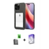 MARSİLYAN™- iPhone 16 Pro Kılıf Doruk Klasik Koleksiyonu - Siyah Bilvis 5in1 3D Magic Cam Ekran Koruyucu + Raze Metal Kamera Lens - SH