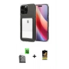 MARSİLYAN™- iPhone 16 Pro Kılıf Doruk Klasik Koleksiyonu - Siyah Buffer Cam Ekran Koruyucu + Siyah Raze Metal Kamera Lens