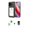 MARSİLYAN™- iPhone 16 Pro Kılıf Doruk Klasik Koleksiyonu - Siyah Buffer Hayalet Cam Ekran Koruyucu + Raze Metal Kamera Lens - BZ