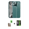 MARSİLYAN™- iPhone 16 Pro Kılıf Doruk Klasik Özel Seri - Şeffaf 360 Full Body Arka Koruyucu + Raze Metal Kamera Lens - CLTM