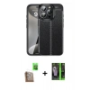 MARSİLYAN™- iPhone 16 Pro Kılıf Doruk Klasik Özel Seri - Şeffaf 360 Full Body Arka Koruyucu + Raze Metal Kamera Lens - CLTM