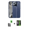 MARSİLYAN™- iPhone 16 Pro Kılıf Doruk Klasik Özel Seri - Şeffaf 360 Full Body Arka Koruyucu + Raze Metal Kamera Lens - SH