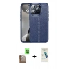 MARSİLYAN™- iPhone 16 Pro Kılıf Doruk Klasik Özel Seri - Şeffaf Pasifik Cam Ekran Koruyucu + Raze Metal Kamera Lens - CLTM