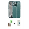 MARSİLYAN™- iPhone 16 Pro Kılıf Doruk Klasik Özel Seri - Şeffaf Pasifik Cam Ekran Koruyucu + Raze Metal Kamera Lens - CLTM