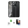 MARSİLYAN™- iPhone 16 Pro Kılıf Doruk Klasik Özel Seri - Siyah 3D Antistatik Mat Seramik Nano Ekran Koruyucu + Raze Metal Kamera Lens - BZ