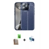 MARSİLYAN™- iPhone 16 Pro Kılıf Doruk Klasik Özel Seri - Siyah 3D Antistatik Seramik Nano Ekran Koruyucu + Raze Metal Kamera Lens - CLTM