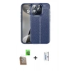 MARSİLYAN™- iPhone 16 Pro Kılıf Doruk Klasik Özel Seri - Siyah Bilvis 0.18mm Plus Cam Ekran Koruyucu + Raze Metal Kamera Lens - CLTM