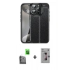 MARSİLYAN™- iPhone 16 Pro Kılıf Doruk Klasik Özel Seri - Siyah Bilvis 3D Mat Cam Ekran Koruyucu + Raze Metal Kamera Lens - SH
