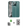 MARSİLYAN™- iPhone 16 Pro Kılıf Doruk Klasik Özel Seri - Siyah Bilvis 3D Mat Cam Ekran Koruyucu + Raze Metal Kamera Lens - SH