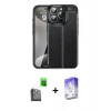 MARSİLYAN™- iPhone 16 Pro Kılıf Doruk Klasik Özel Seri - Siyah Bilvis 5in1 3D Magic Cam Ekran Koruyucu + Siyah Raze Metal Kamera Lens