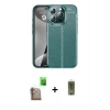 MARSİLYAN™- iPhone 16 Pro Kılıf Doruk Klasik Özel Seri - Siyah Joko Magic 5D Hayalet Cam + Çöl Titanyum Raze Metal Kamera Lens