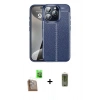 MARSİLYAN™- iPhone 16 Pro Kılıf Doruk Klasik Özel Seri - Siyah Joko Magic 5D Hayalet Cam + Çöl Titanyum Raze Metal Kamera Lens