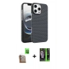 MARSİLYAN™- iPhone 16 Pro Kılıf Doruk Serisi - Şeffaf 360 Full Body Arka Koruyucu + Raze Metal Kamera Lens - CLTM