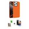 MARSİLYAN™- iPhone 16 Pro Kılıf Doruk Serisi - Siyah 3D Antistatik Mat Seramik Nano Ekran Koruyucu + Raze Metal Kamera Lens - CLTM