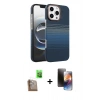 MARSİLYAN™- iPhone 16 Pro Kılıf Doruk Serisi - Siyah 3D Antistatik Mat Seramik Nano Ekran Koruyucu + Raze Metal Kamera Lens - CLTM