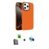 MARSİLYAN™- iPhone 16 Pro Kılıf Doruk Serisi - Siyah 3D Antistatik Seramik Nano Ekran Koruyucu + Raze Metal Kamera Lens - SH