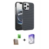 MARSİLYAN™- iPhone 16 Pro Kılıf Doruk Serisi - Siyah Bilvis 5in1 3D Magic Cam Ekran Koruyucu + Raze Metal Kamera Lens - CLTM