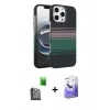 MARSİLYAN™- iPhone 16 Pro Kılıf Doruk Serisi - Siyah Bilvis 5in1 5D Magic Hayalet Cam Ekran Koruyucu + Raze Metal Kamera Lens - SH