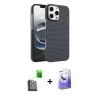 MARSİLYAN™- iPhone 16 Pro Kılıf Doruk Serisi - Siyah Bilvis 5in1 5D Magic Hayalet Cam Ekran Koruyucu + Raze Metal Kamera Lens - SH