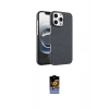 MARSİLYAN™- iPhone 16 Pro Kılıf Doruk Serisi - Siyah Buffer Hayalet Cam Ekran Koruyucu