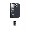 MARSİLYAN™- iPhone 16 Pro Kılıf Doruk Serisi - Siyah Buffer Hayalet Cam Ekran Koruyucu
